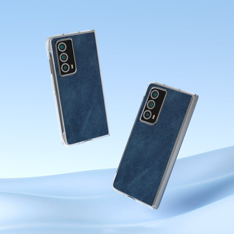 For Honor Magic Vs2 PU Leather Transparent Edge Phone Case(Blue)