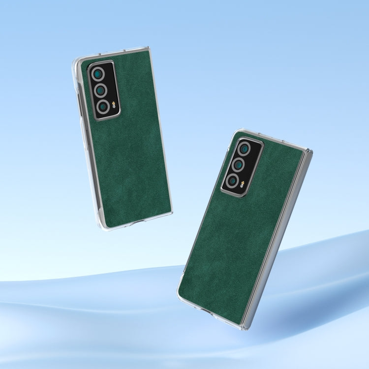 For Honor Magic Vs2 PU Leather Transparent Edge Phone Case(Green)
