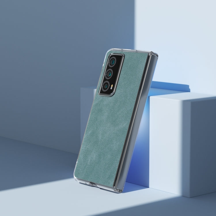 For Honor Magic Vs2 PU Leather Transparent Edge Phone Case(Light Blue)