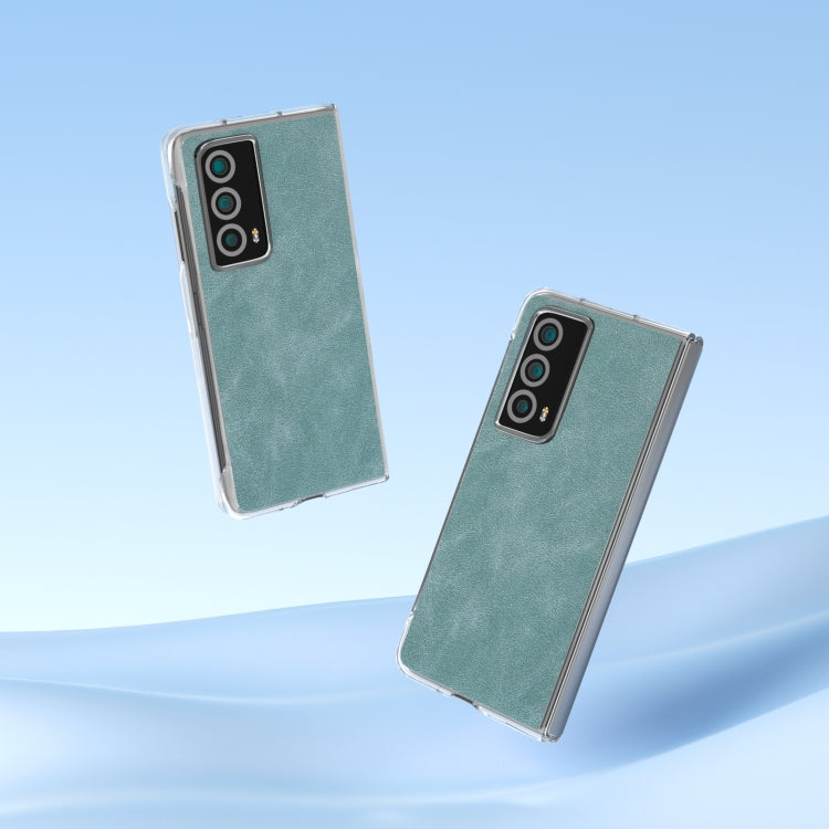 For Honor Magic Vs2 PU Leather Transparent Edge Phone Case(Light Blue)