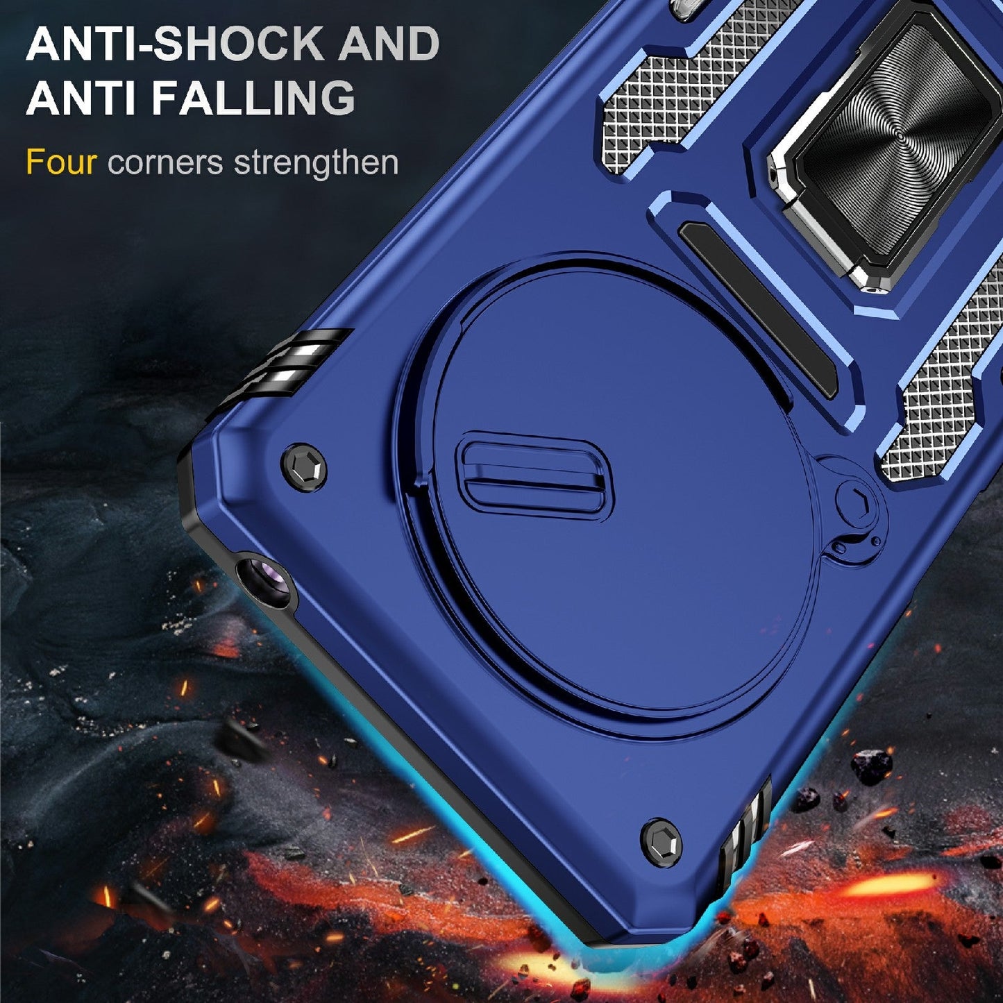 For Redmi 14C Armor PC + TPU Camera Shield Phone Case(Navy Blue)