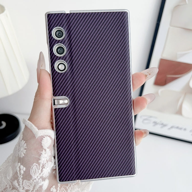 For Honor V Purse Kevlar Carbon Fiber Ultra-thin Shockproof Phone Case(Purple)