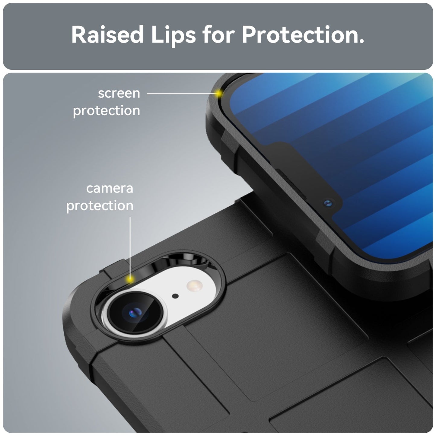 For iPhone 16e Full Coverage Shockproof TPU Phone Case(Black)
