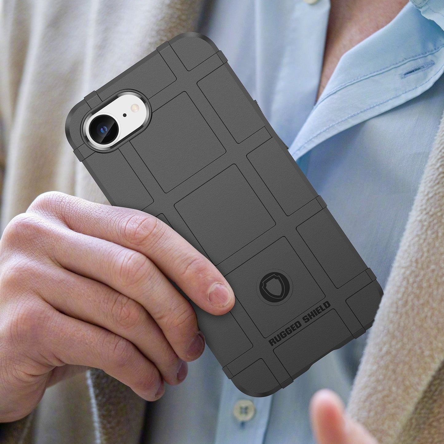 For iPhone 16e Full Coverage Shockproof TPU Phone Case(Black)