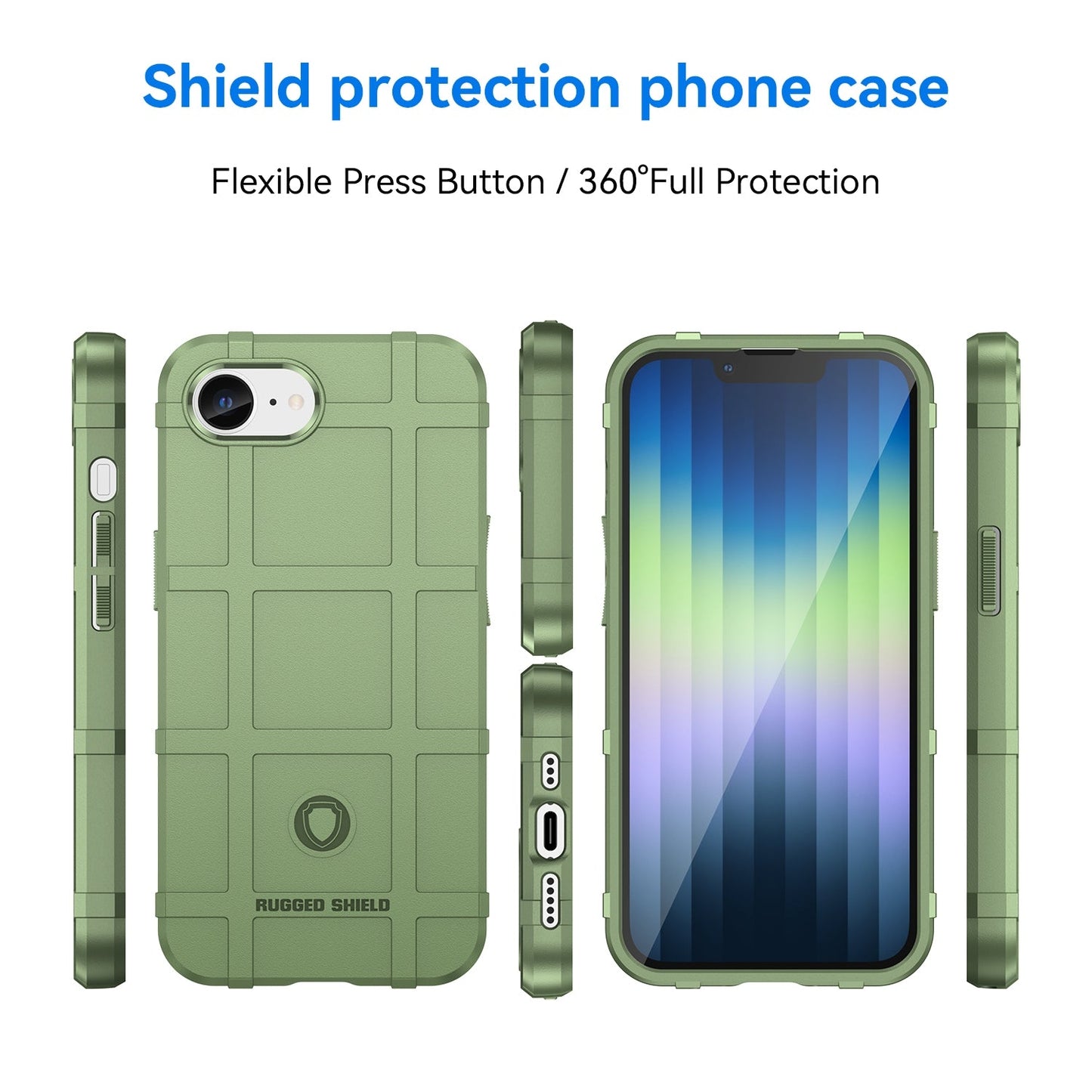 For iPhone 16e Full Coverage Shockproof TPU Phone Case(Green)