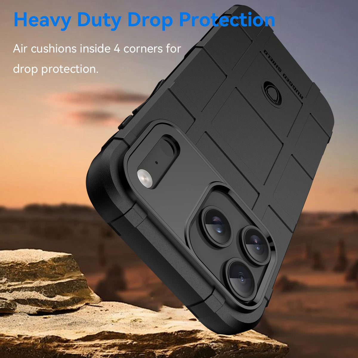 Compatible with iPhone 18 Pro Max Full Coverage Shockproof TPU Phone Case - Black