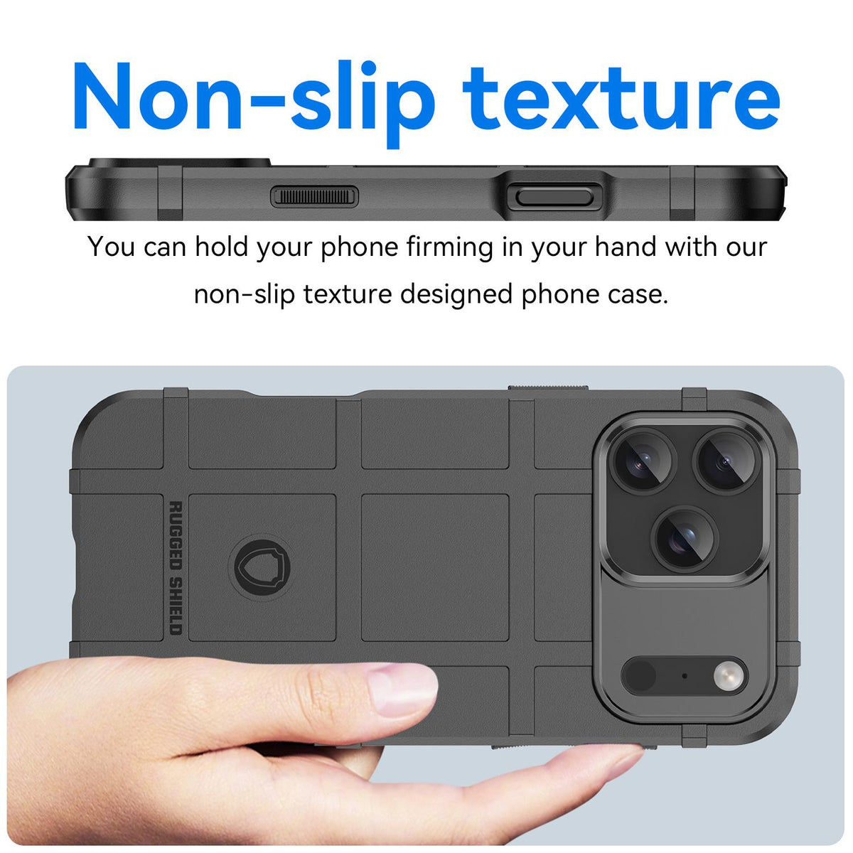 Compatible with iPhone 18 Pro Max Full Coverage Shockproof TPU Phone Case - Black