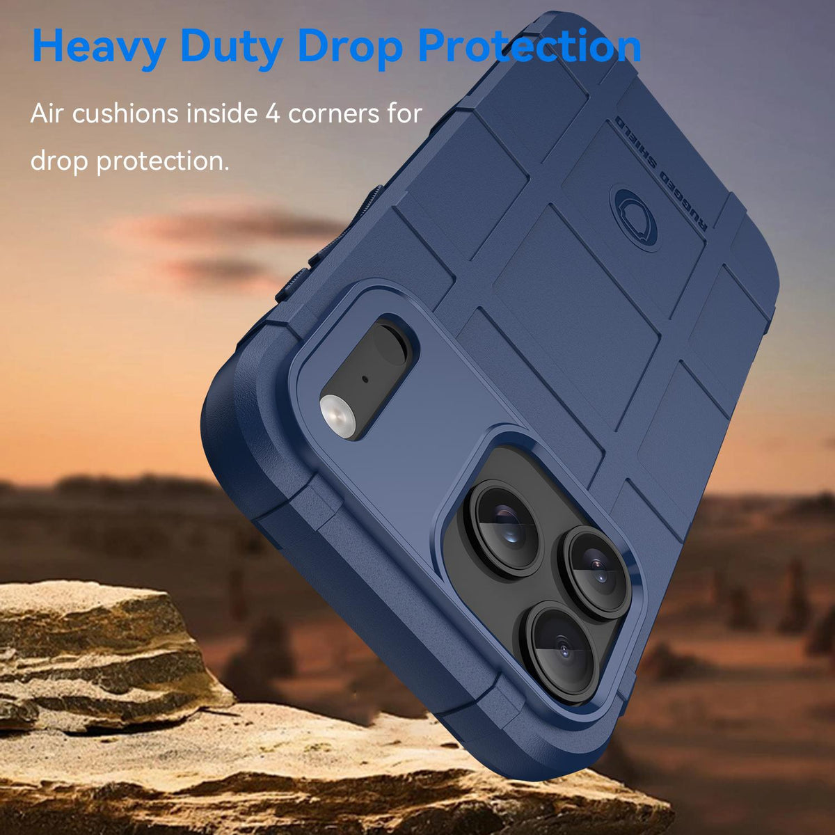 Compatible with iPhone 18 Pro Max Full Coverage Shockproof TPU Phone Case - Blue