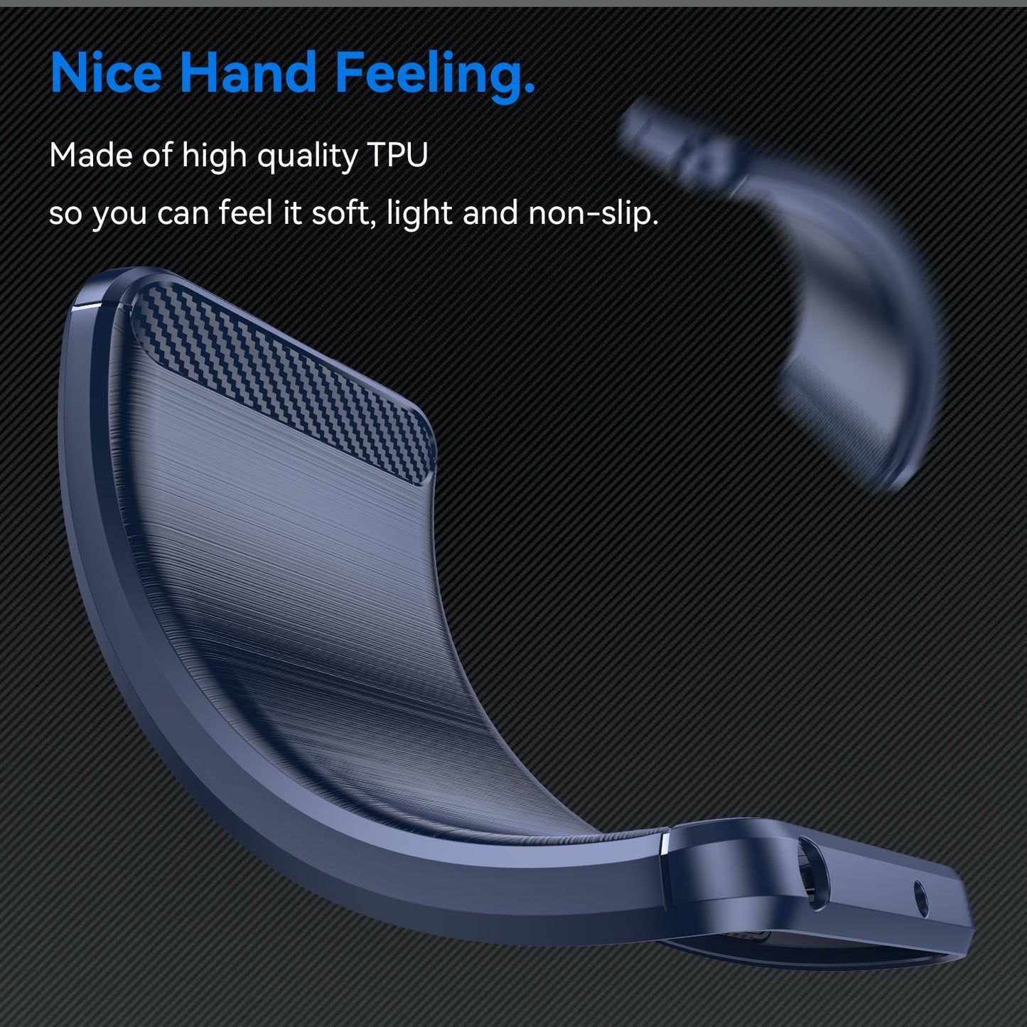 For iPhone 16e Brushed Texture Carbon Fiber TPU Phone Case(Blue)