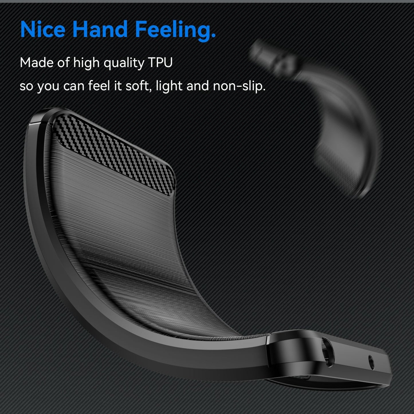 For iPhone 16e Brushed Texture Carbon Fiber TPU Phone Case(Black)