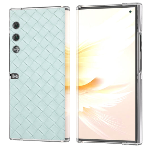 For Honor V Purse Woven Texture Transparent Frame PU Phone Case(Light Green)