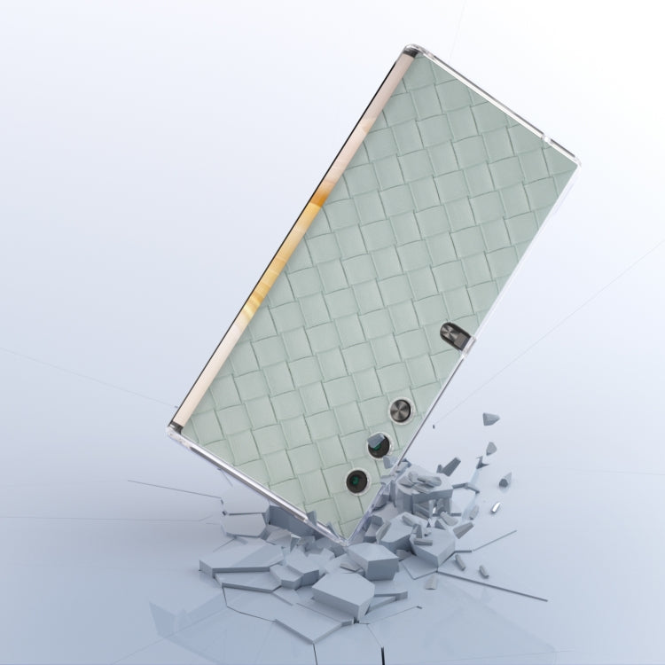 For Honor V Purse Woven Texture Transparent Frame PU Phone Case(Light Green)