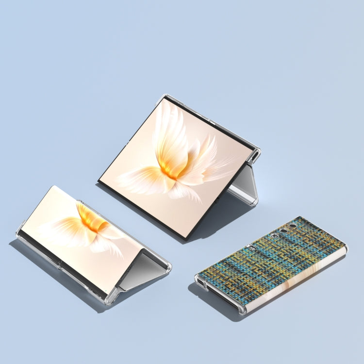 For Honor V Purse Colorful Rhombic Texture Transparent Frame PU Phone Case(Gold)