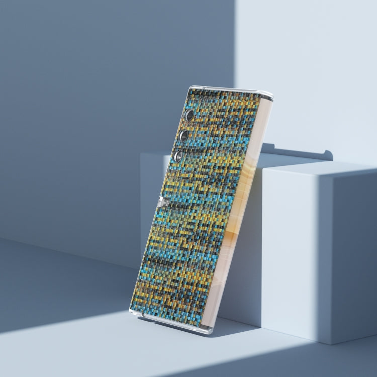 For Honor V Purse Colorful Rhombic Texture Transparent Frame PU Phone Case(Gold)