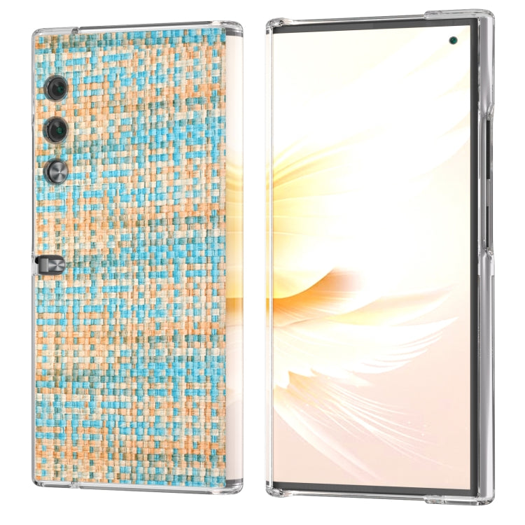 For Honor V Purse Colorful Rhombic Texture Transparent Frame PU Phone Case(Blue)