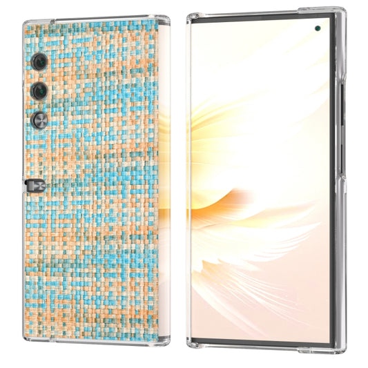 For Honor V Purse Colorful Rhombic Texture Transparent Frame PU Phone Case(Blue)