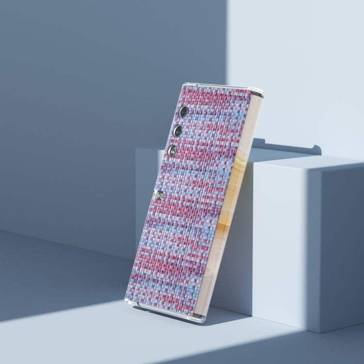 For Honor V Purse Colorful Rhombic Texture Transparent Frame PU Phone Case(Purple)