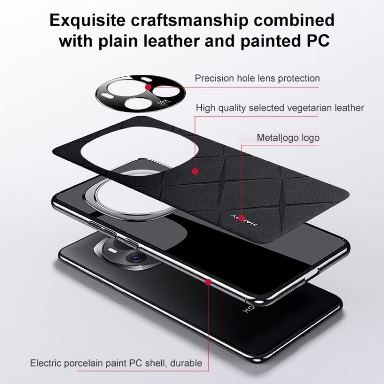 For Honor Magic6 RSR Porsche Design Plain Leather PC Phone Case(Black)