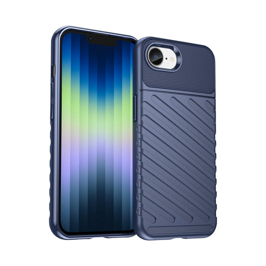 For iPhone 16e Thunderbolt Shockproof Soft TPU Phone Case(Blue)