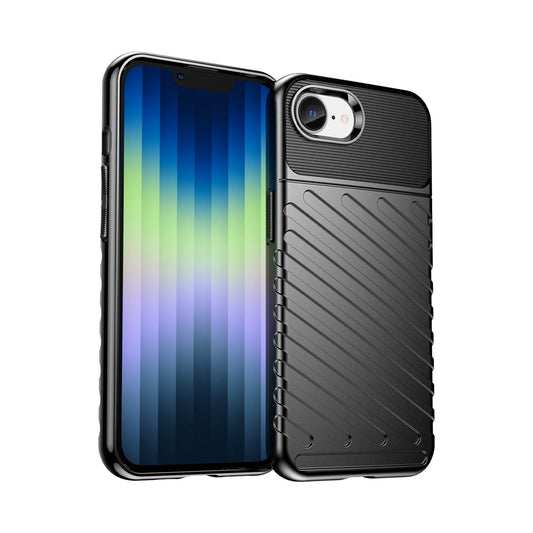 For iPhone 16e Thunderbolt Shockproof Soft TPU Phone Case(Black)