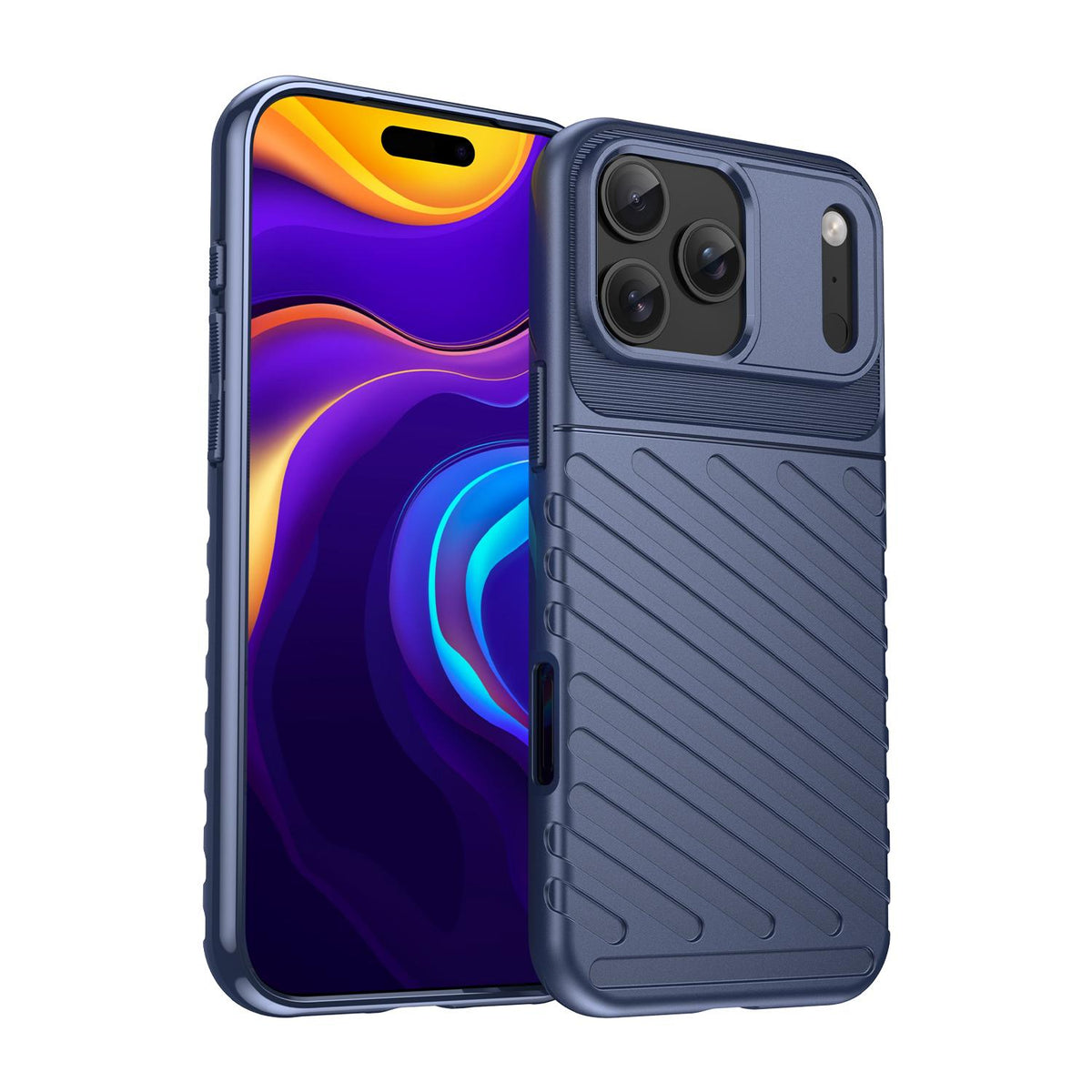 Compatible with iPhone 18 Pro Max Thunderbolt Shockproof Soft TPU Phone Case - Blue