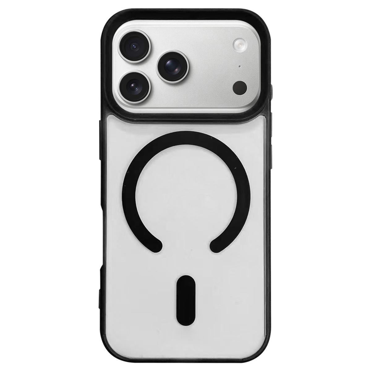 Compatible with iPhone 18 Pro Max Dual-Side Frosted MagSafe Clear Phone Case - Black