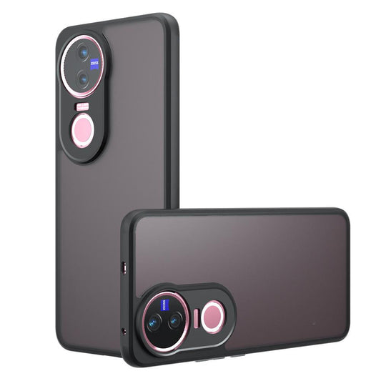 For vivo V50 Armor Precise Hole PC Hybrid TPU Phone Case(Frosted Black)