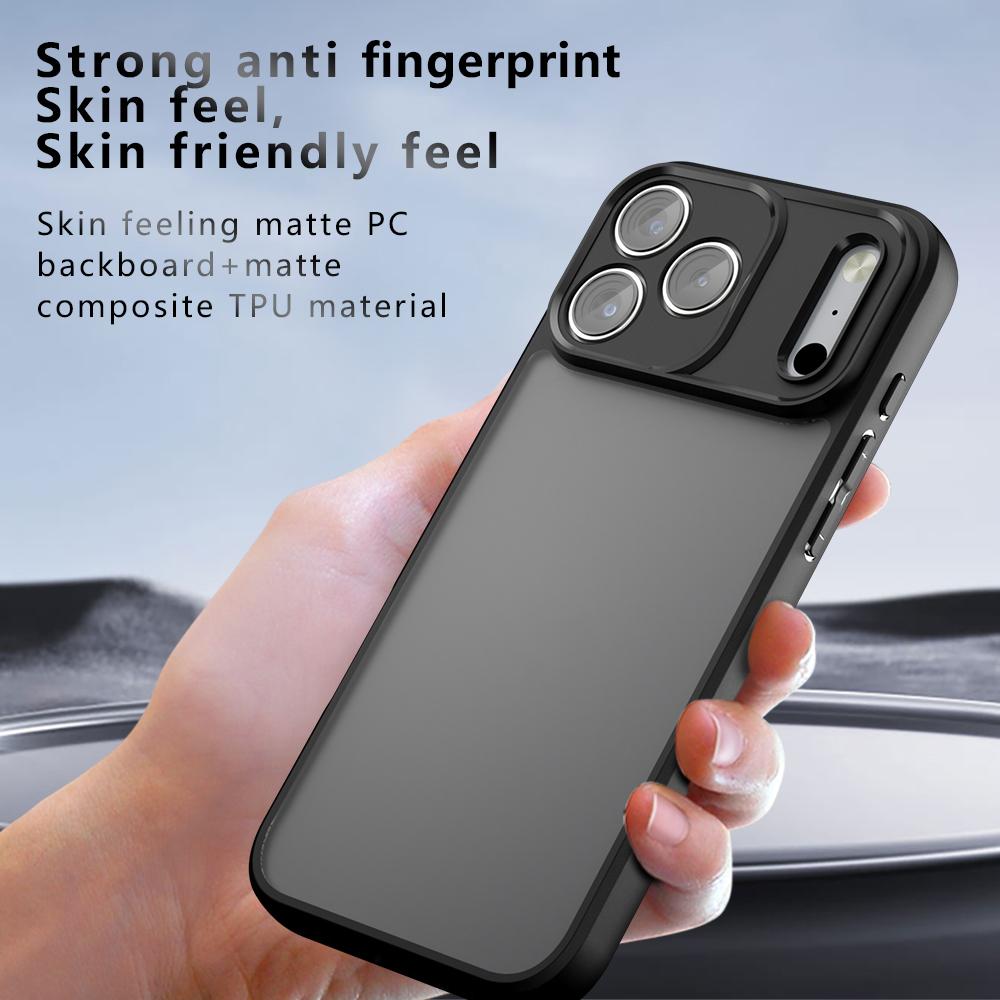 Compatible with iPhone 18 Pro Max Armor Precise Hole PC Dual-Layer TPU Phone Case - Frosted Black