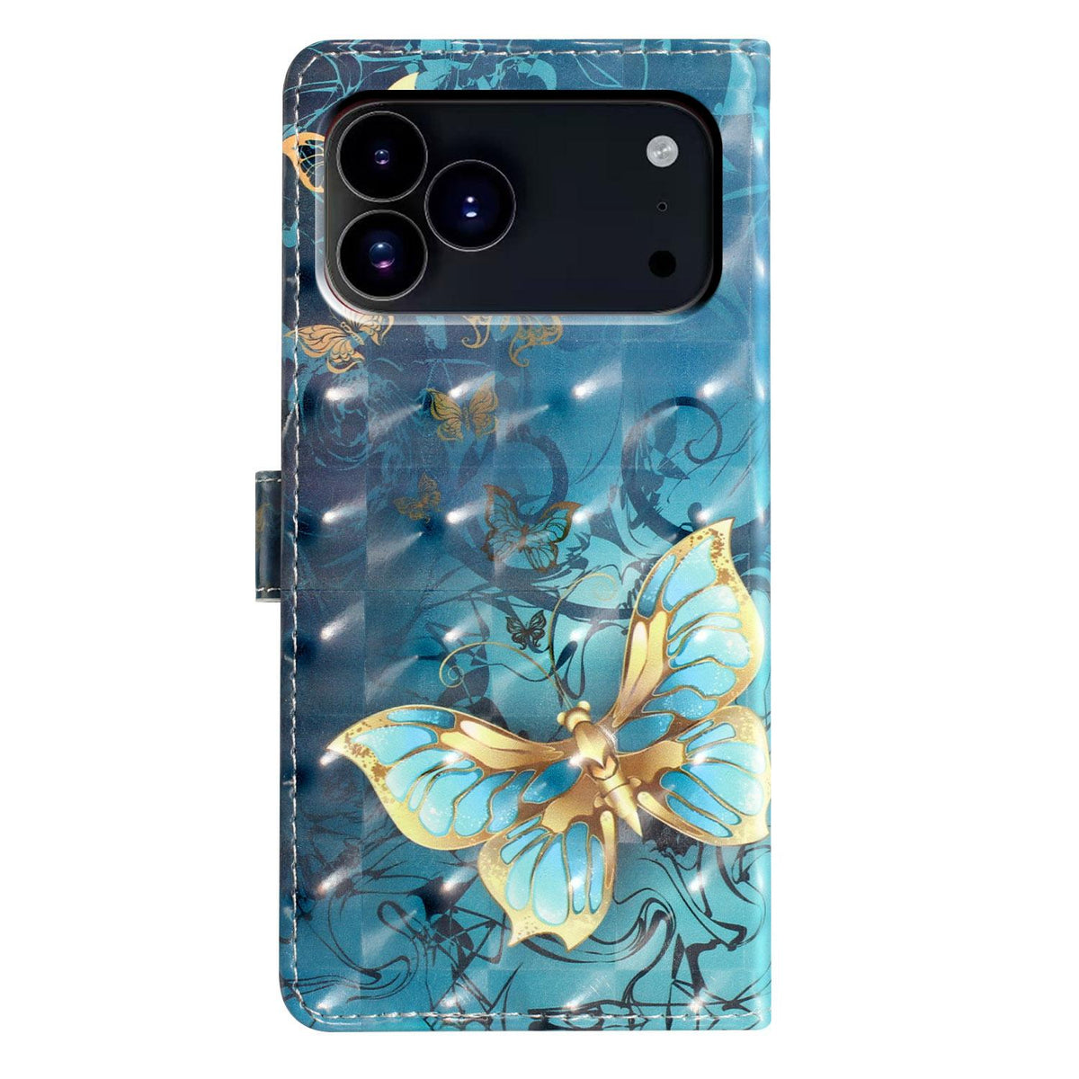 Compatible with iPhone 18 Pro Max 3D Pattern Leather Phone Case - 3D Butterfly
