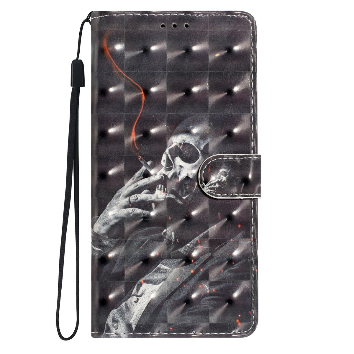 Compatible with iPhone 18 Pro Max 3D Pattern Leather Phone Case - Skull