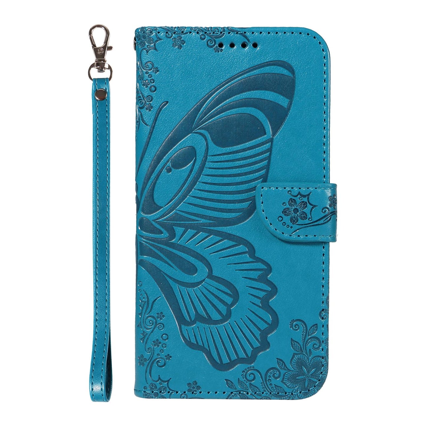 For vivo V50 5G Global Swallowtail Butterfly Embossed Leather Phone Case(Blue)