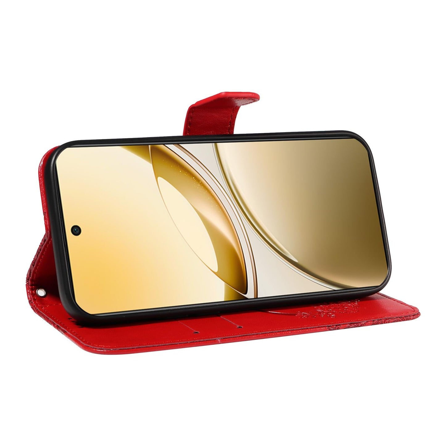 For vivo V50 5G Global Swallowtail Butterfly Embossed Leather Phone Case(Red)