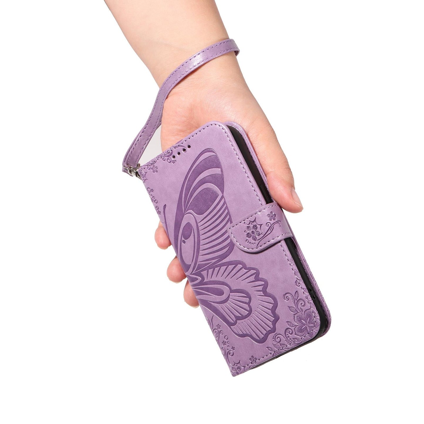 For vivo V50 5G Global Swallowtail Butterfly Embossed Leather Phone Case(Purple)