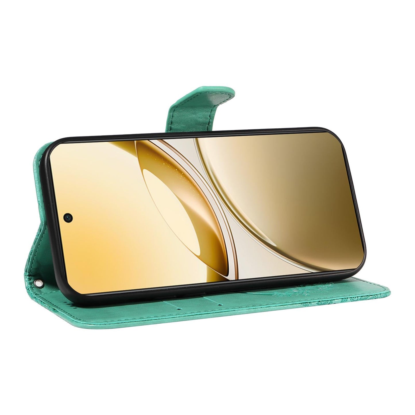 For vivo V50 5G Global Swallowtail Butterfly Embossed Leather Phone Case(Green)