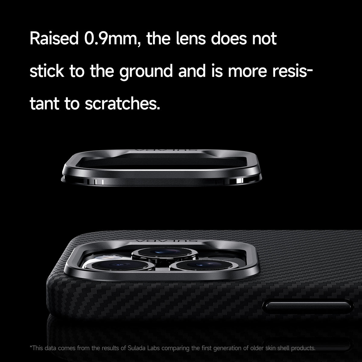 Compatible with iPhone 18 Pro Max SULADA 600D Kevlar Texture PC Shockproof Phone Case - Black