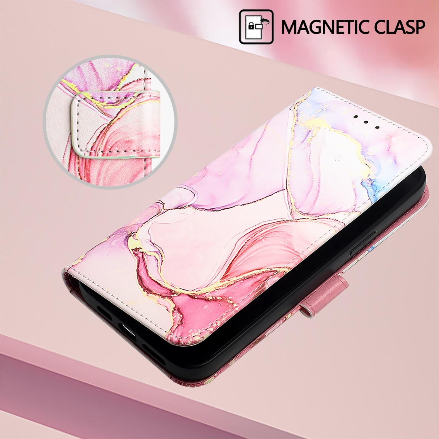 For vivo V50 Lite PT003 Marble Pattern Flip Leather Phone Case(Rose Gold)