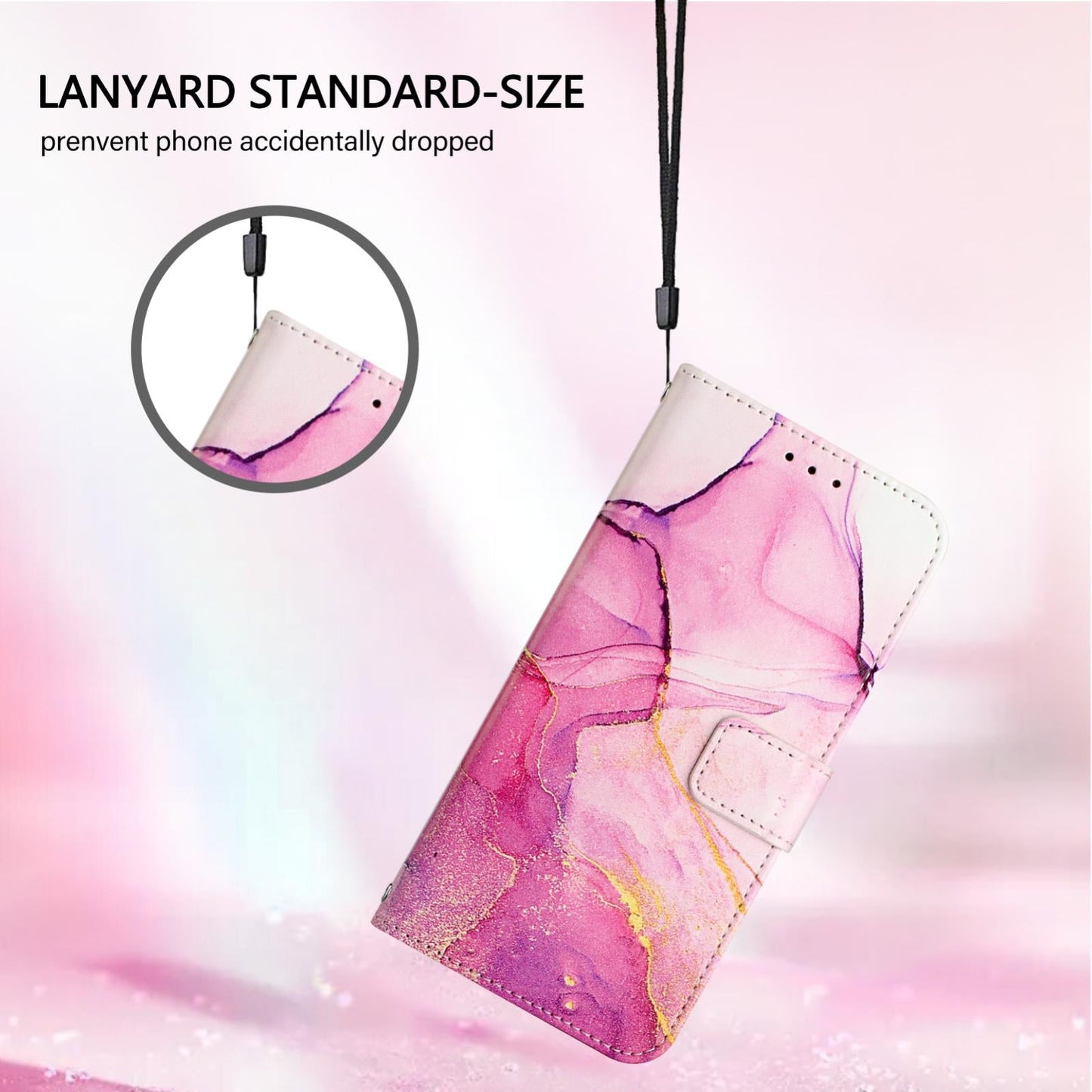 For vivo V50 PT003 Marble Pattern Flip Leather Phone Case(Pink Purple Gold)