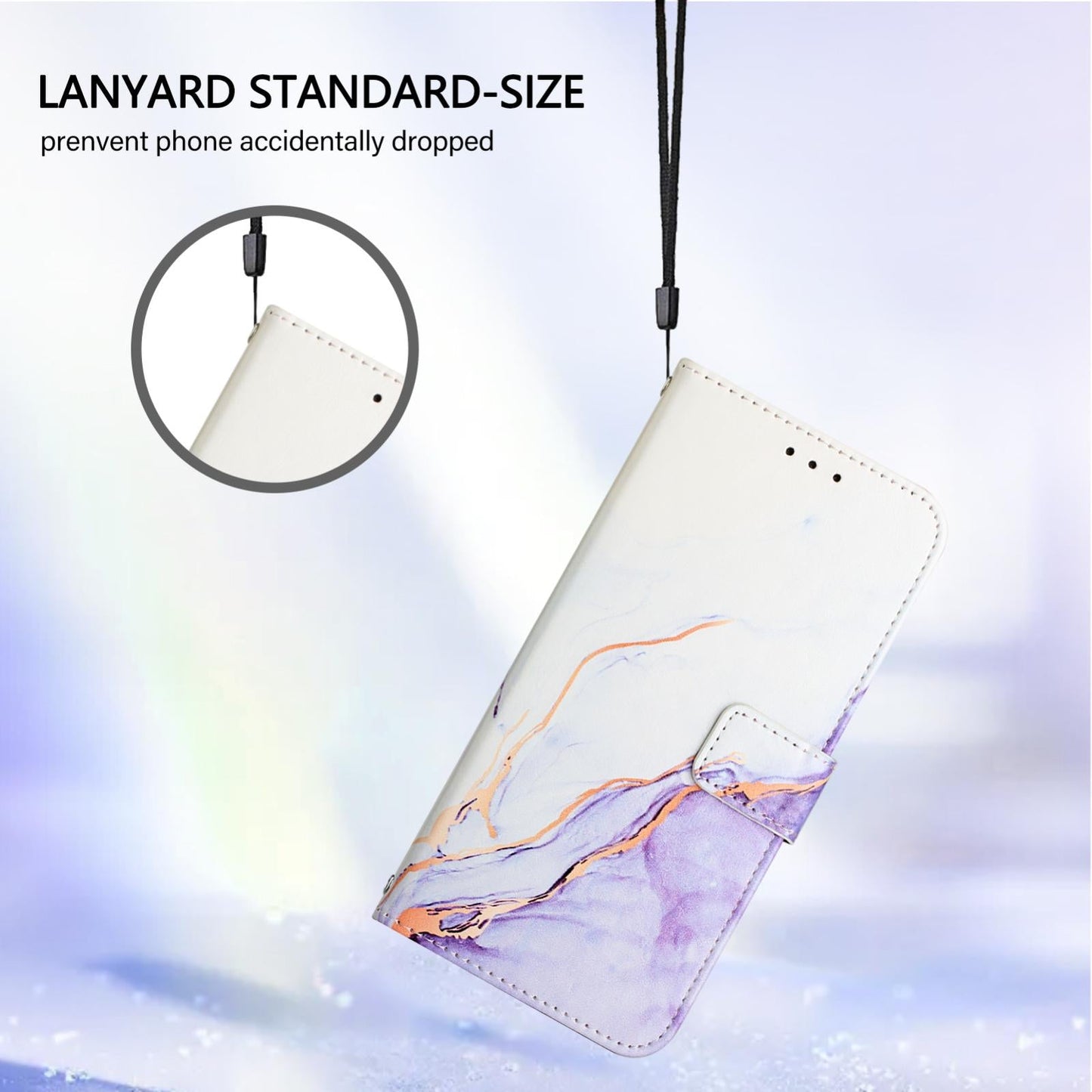 For vivo V50 PT003 Marble Pattern Flip Leather Phone Case(White Purple)