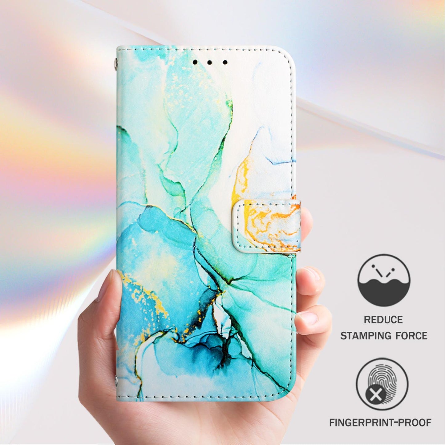 For vivo V50 PT003 Marble Pattern Flip Leather Phone Case(Green)
