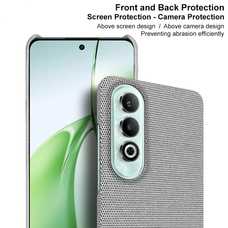 For OPPO K12 5G imak Ruiyi Series Cloth Texture PU + PC Phone Case(Light Grey)