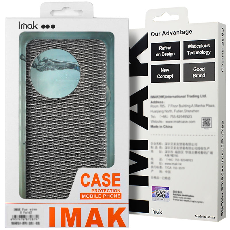 For OPPO K12 5G imak Ruiyi Series Cloth Texture PU + PC Phone Case(Light Grey)
