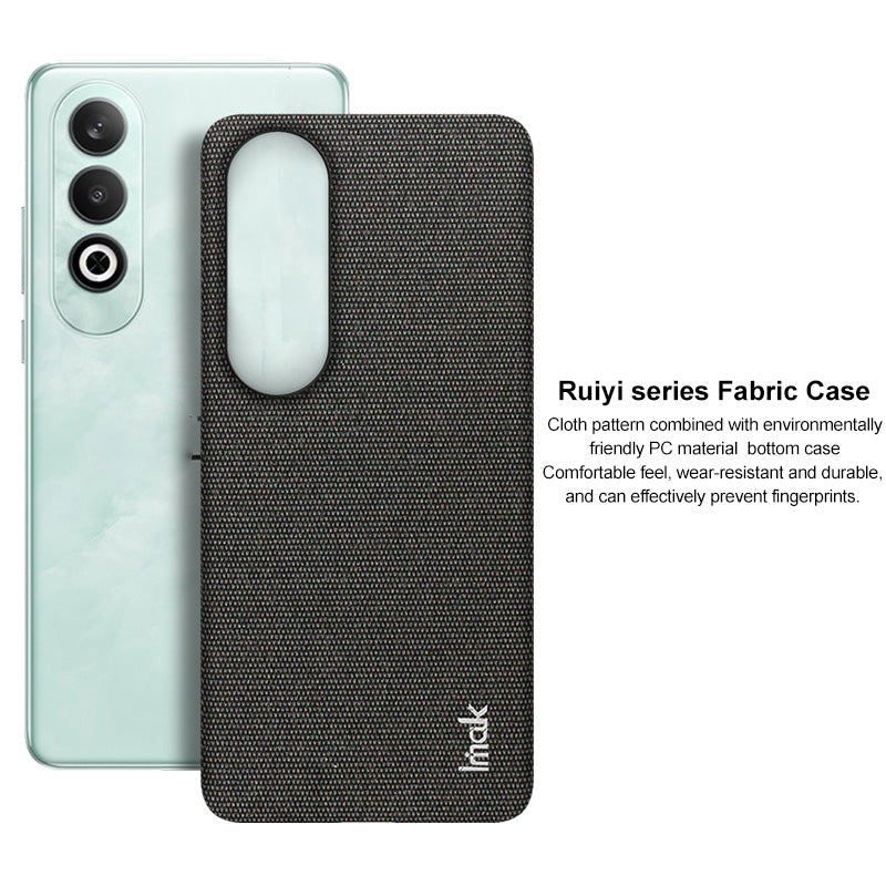 For OPPO K12 5G imak Ruiyi Series Cloth Texture PU + PC Phone Case(Dark Grey)