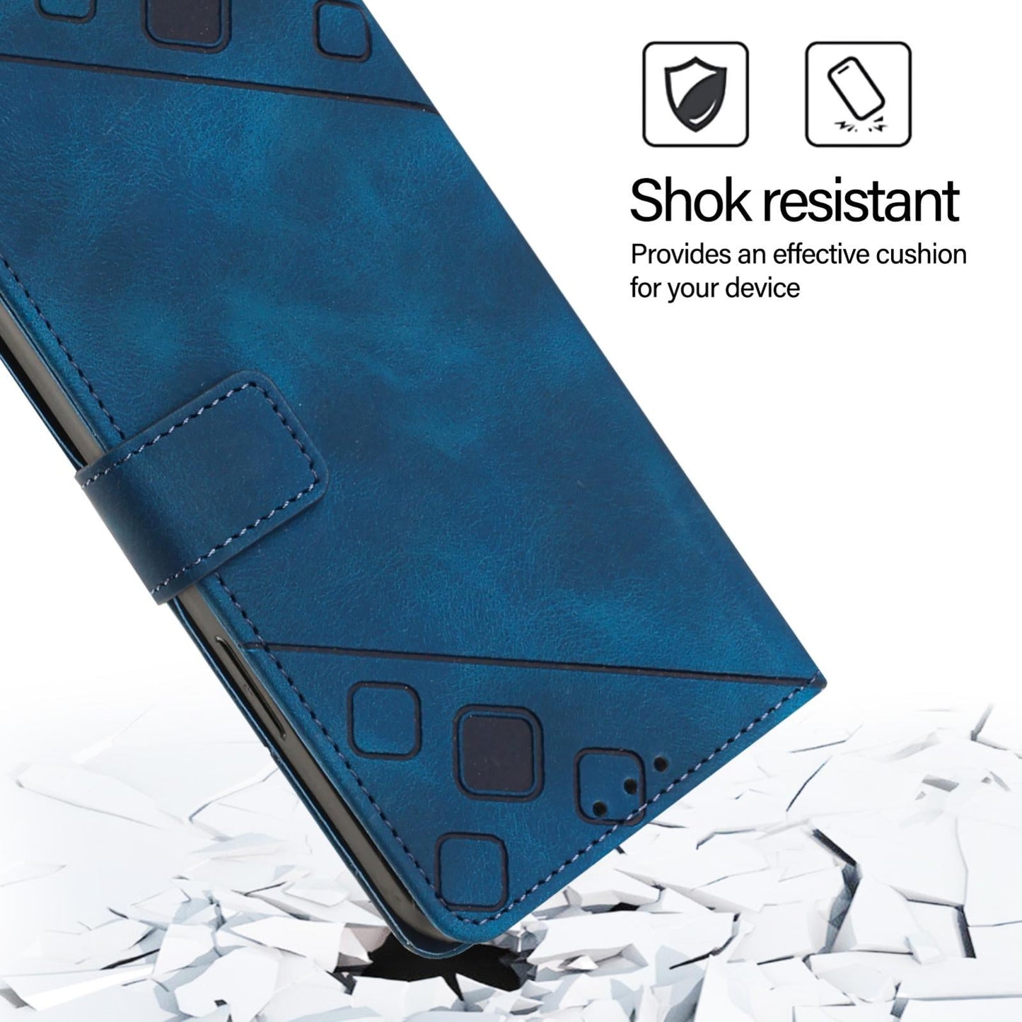 For vivo V50 5G Global Skin Feel Embossed Leather Phone Case(Blue)