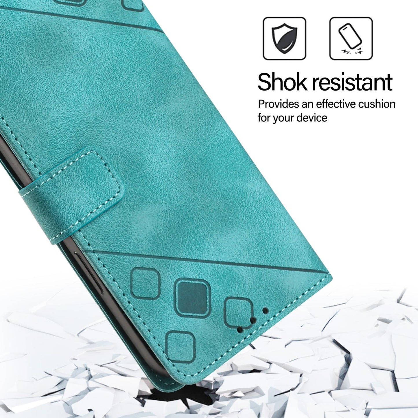 For vivo V50 5G Global Skin Feel Embossed Leather Phone Case(Green)