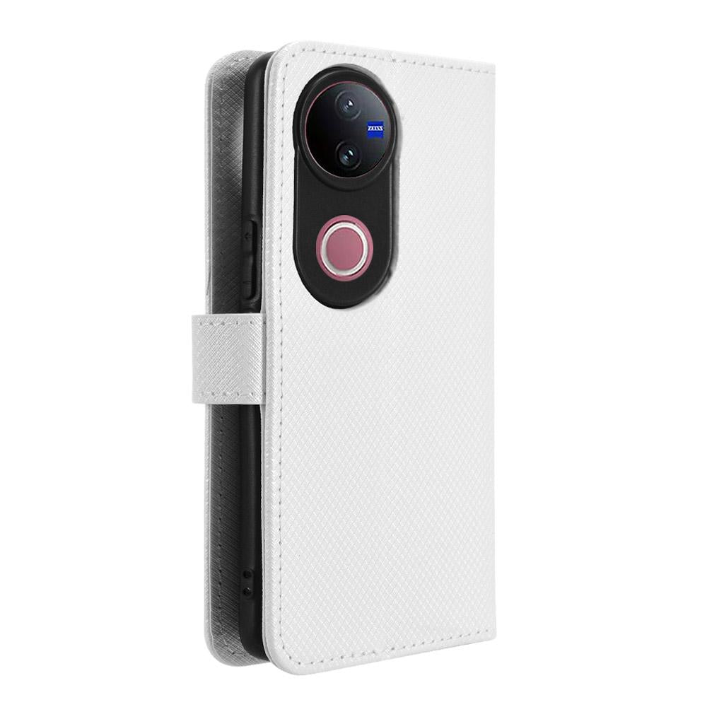 For vivo V50 5G Diamond Texture Leather Phone Case(White)