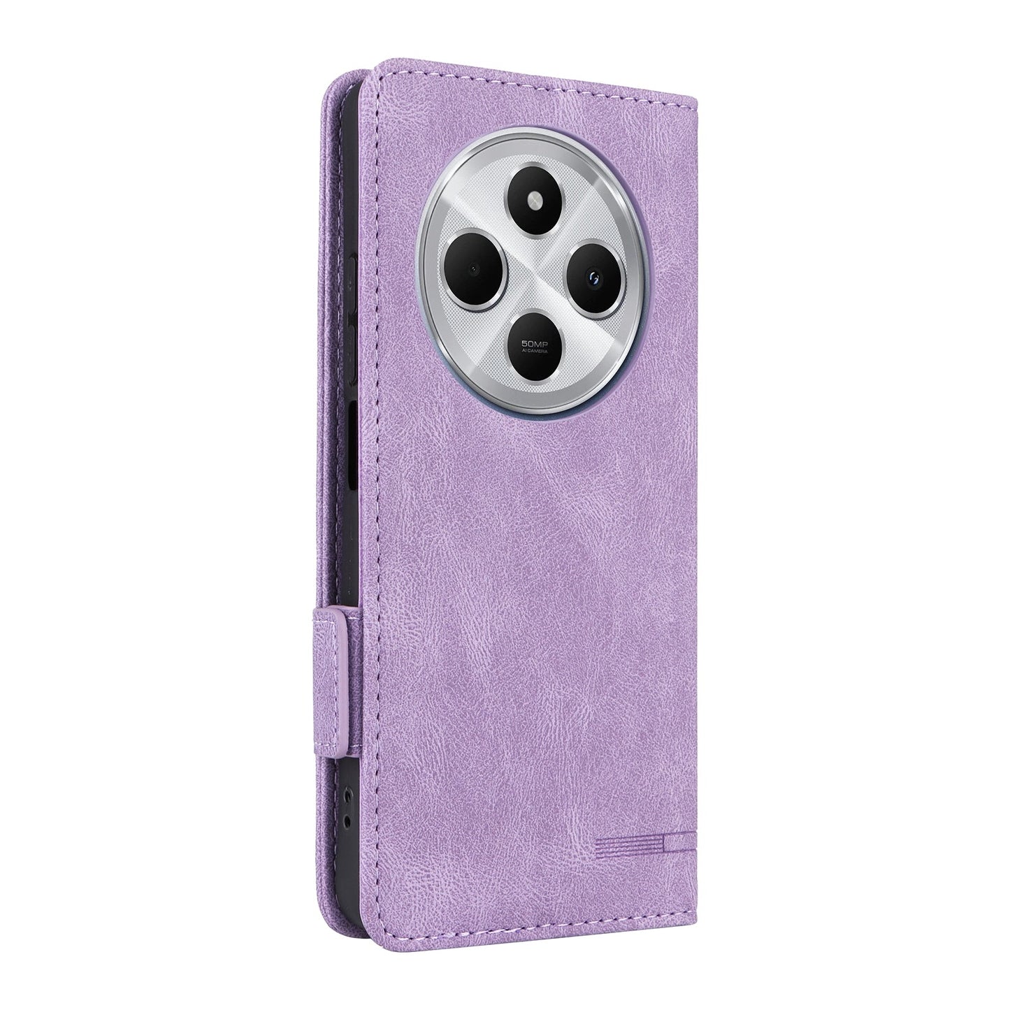 For Redmi 14C Magnetic Clasp Leather Phone Case(Purple)