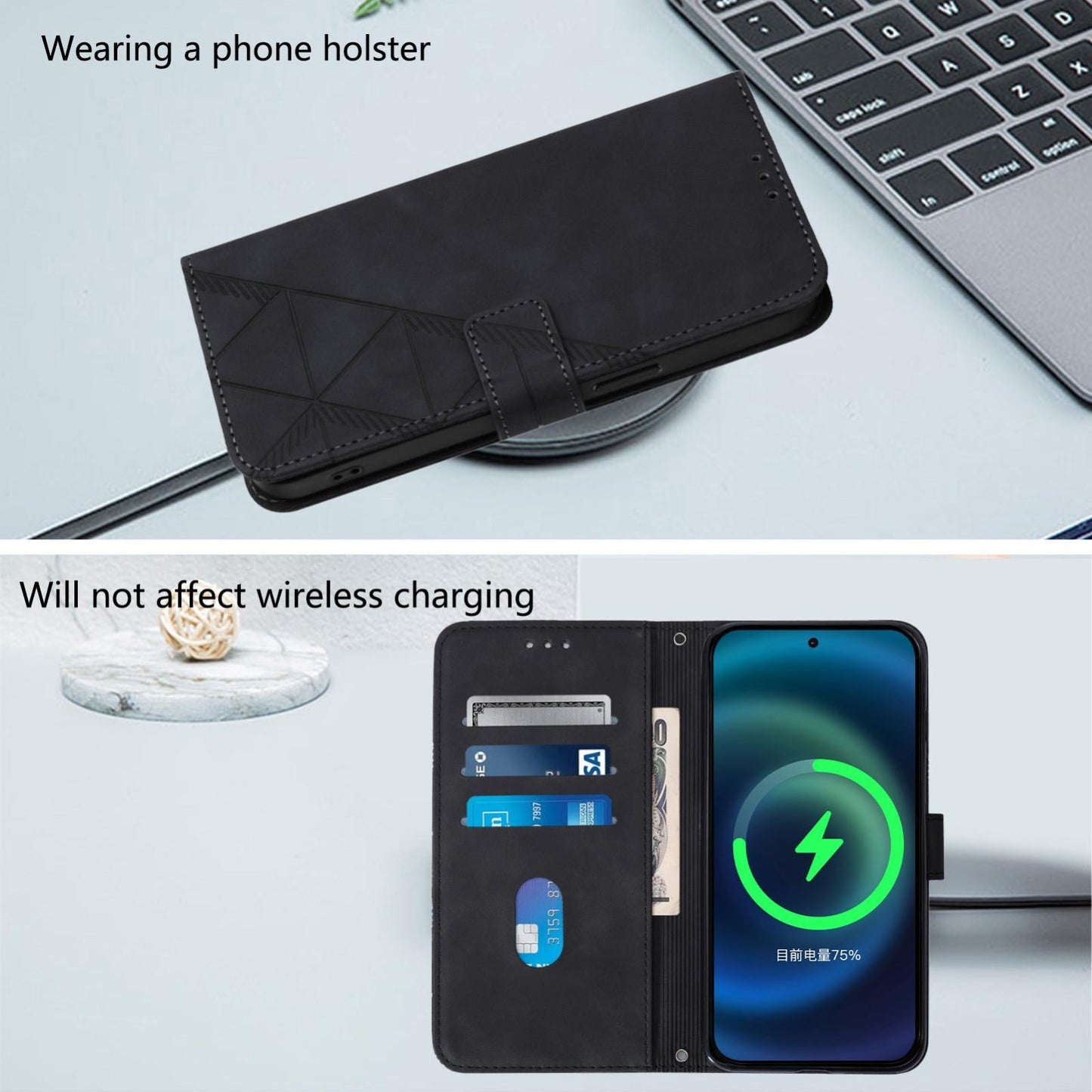 For vivo V50 Global Crossbody 3D Embossed Flip Leather Phone Case(Black)