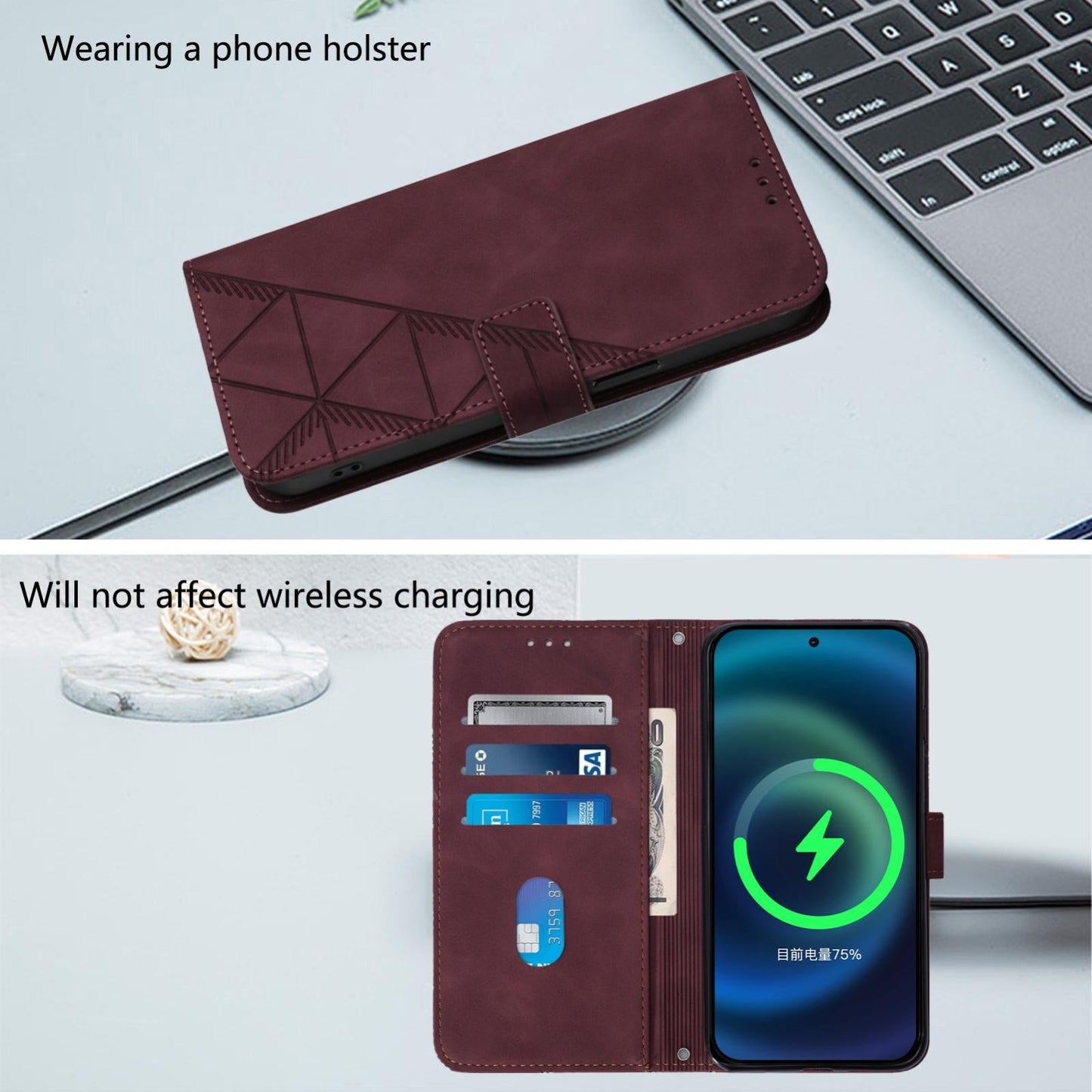 For vivo V50 Global Crossbody 3D Embossed Flip Leather Phone Case(Wine Red)