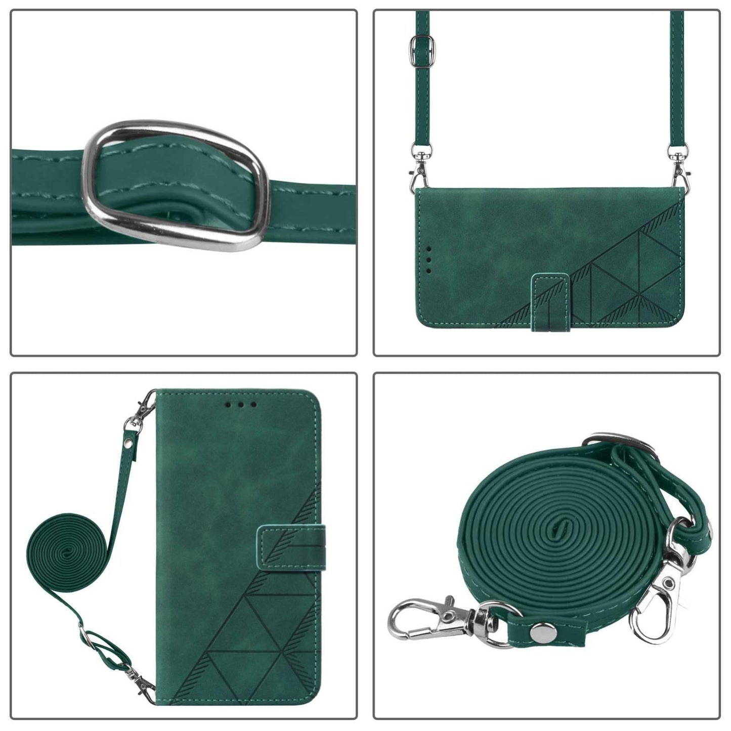 For vivo V50 Global Crossbody 3D Embossed Flip Leather Phone Case(Green)