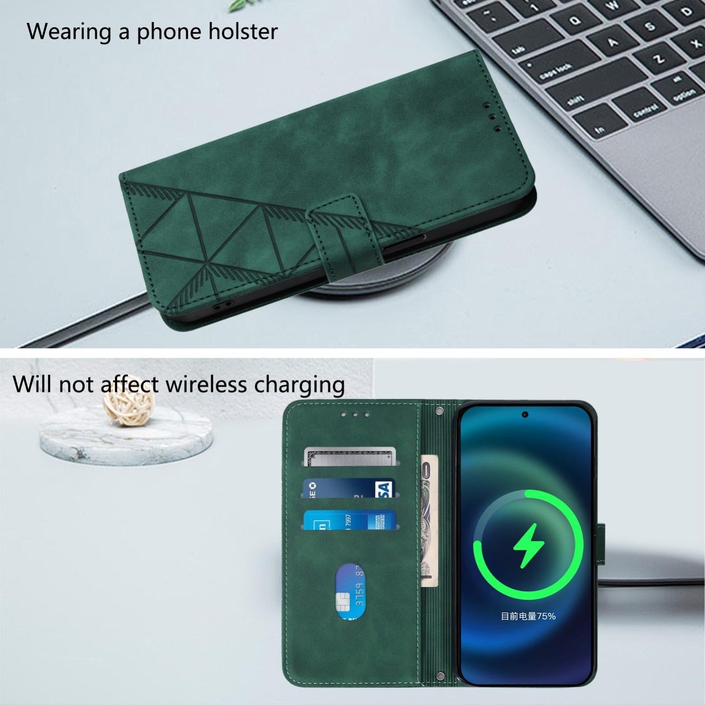 For vivo V50 Global Crossbody 3D Embossed Flip Leather Phone Case(Green)